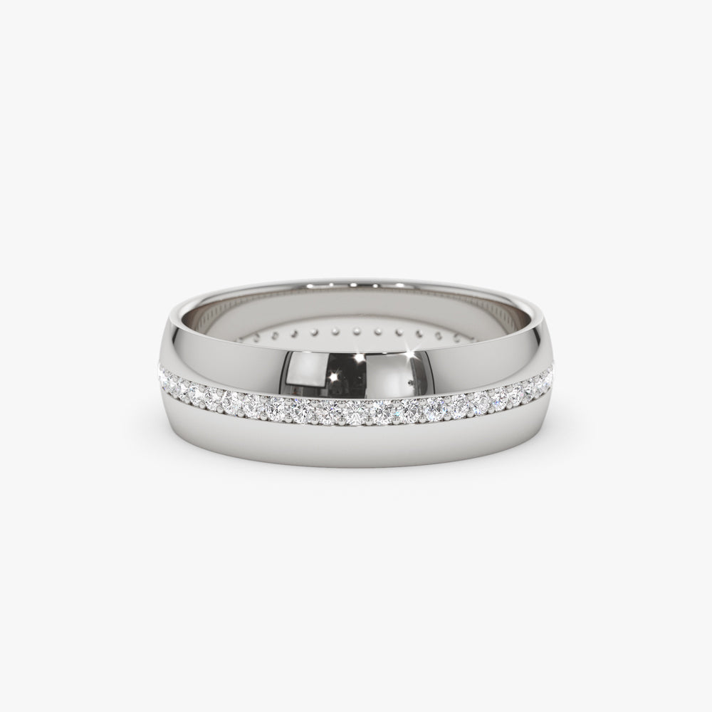 14k 5MM Wide Full Eternity Diamond Ring - GeumJewels
