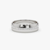 14k 5MM Wide Full Eternity Diamond Ring - GeumJewels