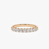 14k 7 Stone Basket Setting Shared Prong 0.40ctw - GeumJewels