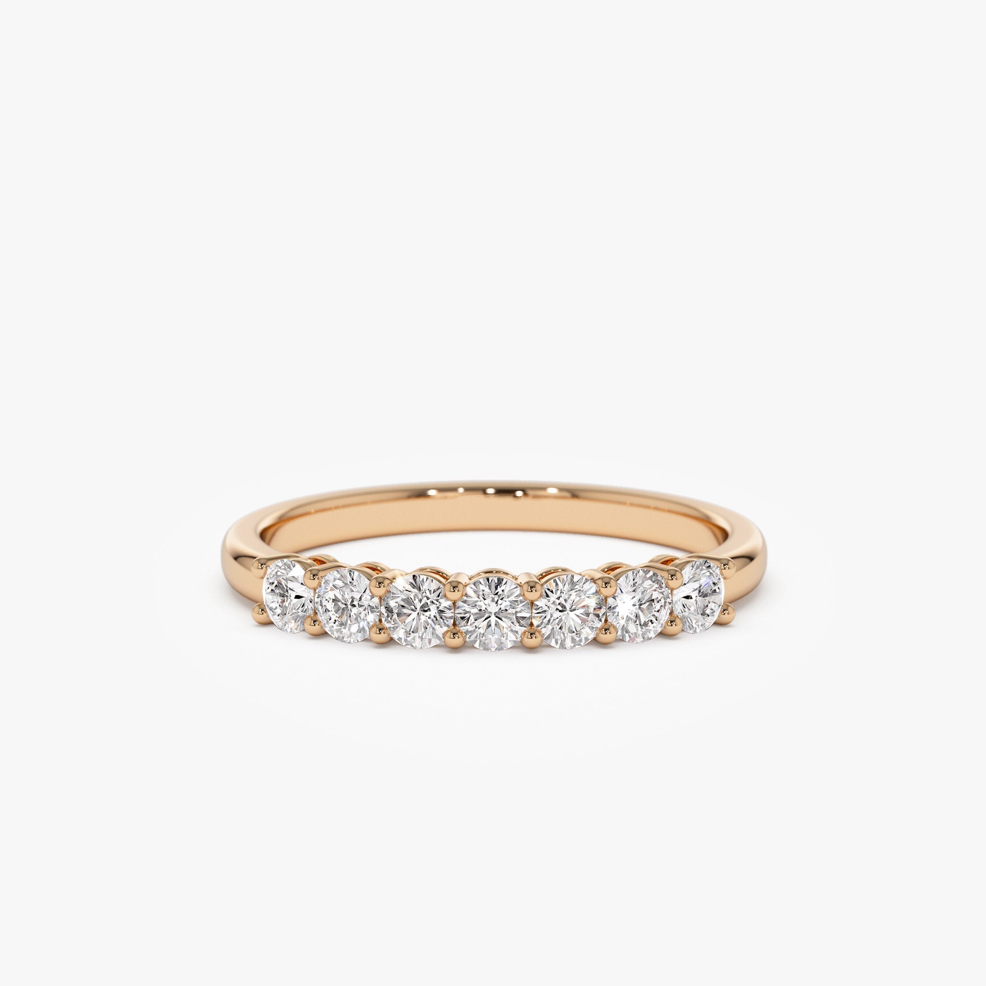 14k 7 Stone Basket Setting Shared Prong 0.40ctw - GeumJewels
