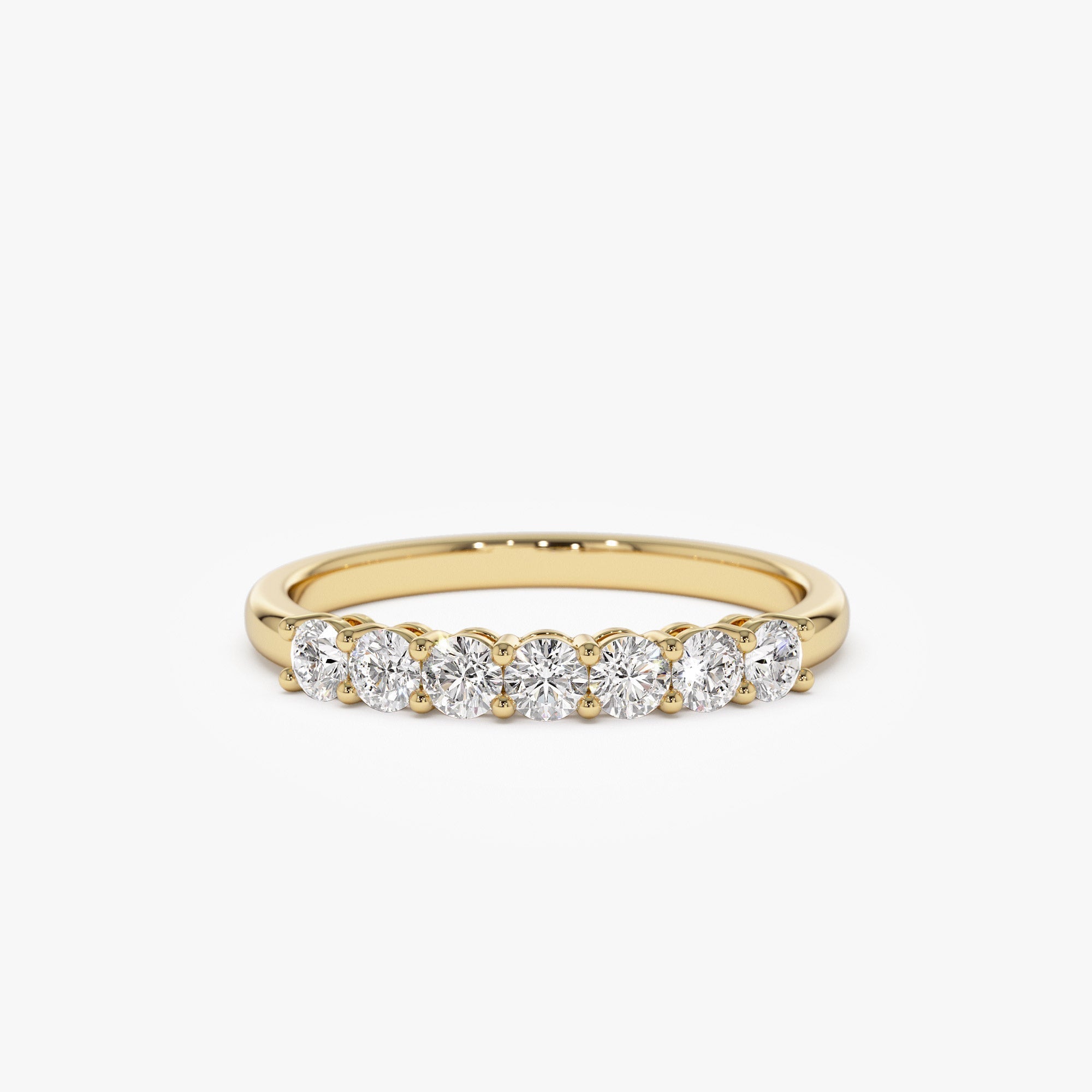 14k 7 Stone Basket Setting Shared Prong 0.40ctw - GeumJewels