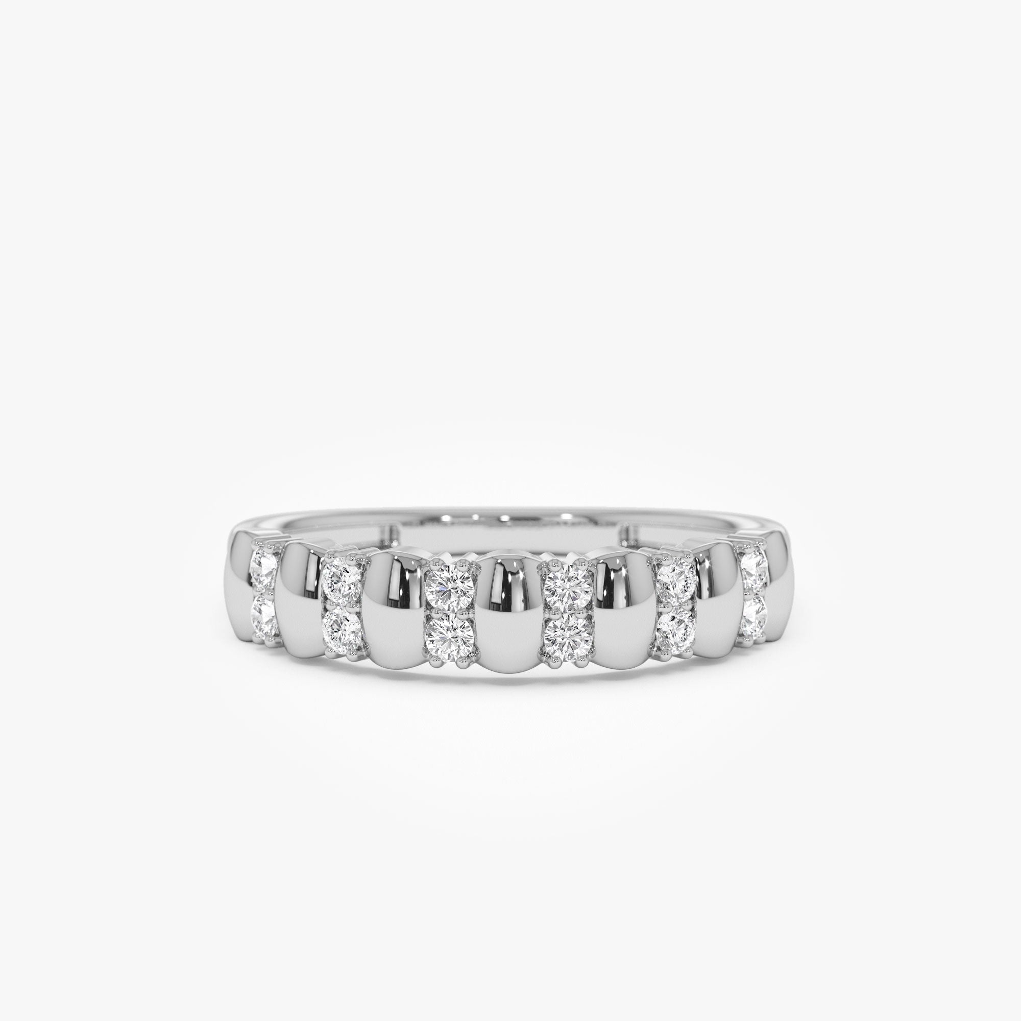 14K Alternating Diamond Bar Band - GeumJewels