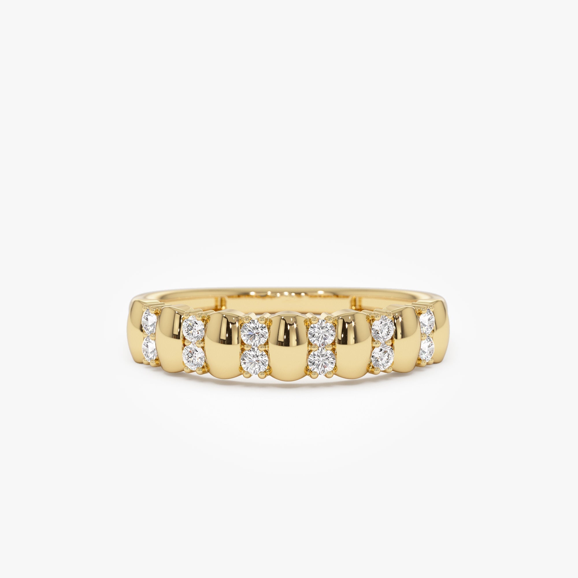 14K Alternating Diamond Bar Band - GeumJewels