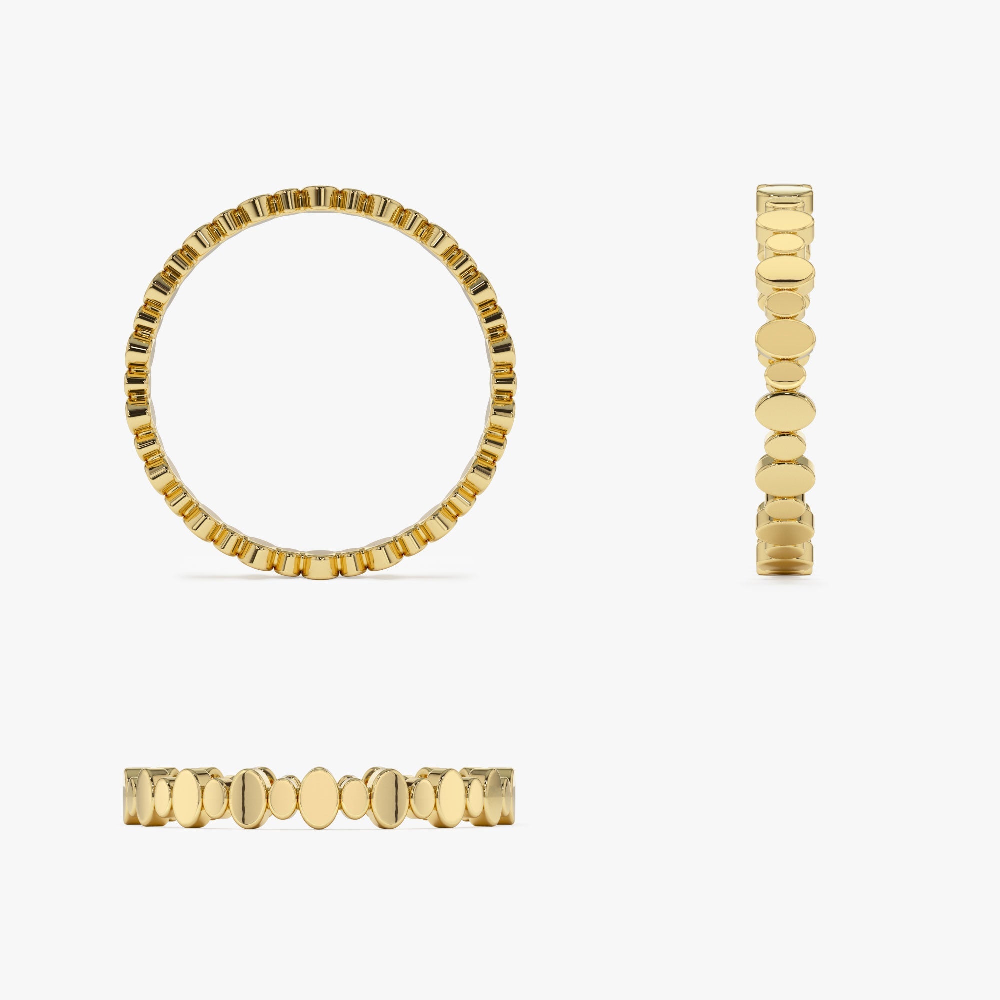 14k Alternating Size Oval Ring - GeumJewels