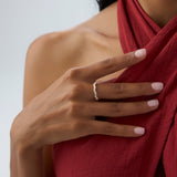 14k Asymetrical Baguette Diamonds Ring - GeumJewels
