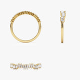 14k Asymetrical Baguette Diamonds Ring - GeumJewels