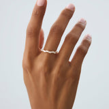 14k Asymetrical Baguette Diamonds Ring - GeumJewels