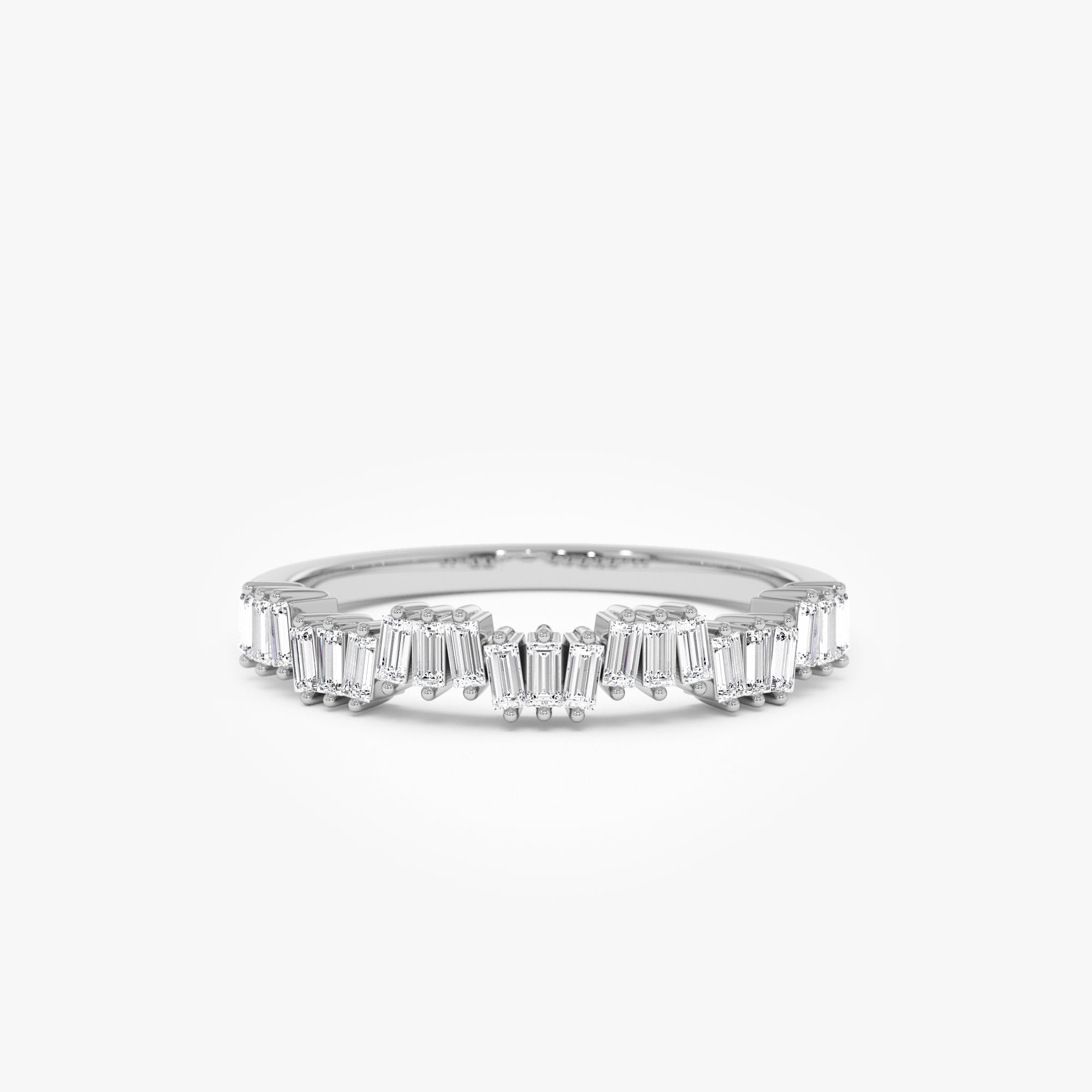 14k Asymetrical Baguette Diamonds Ring - GeumJewels