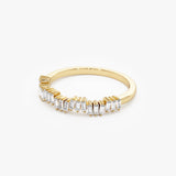 14k Asymetrical Baguette Diamonds Ring - GeumJewels