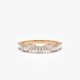14k Asymetrical Baguette Diamonds Ring - GeumJewels
