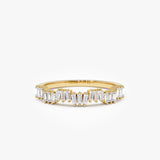 14k Asymetrical Baguette Diamonds Ring - GeumJewels