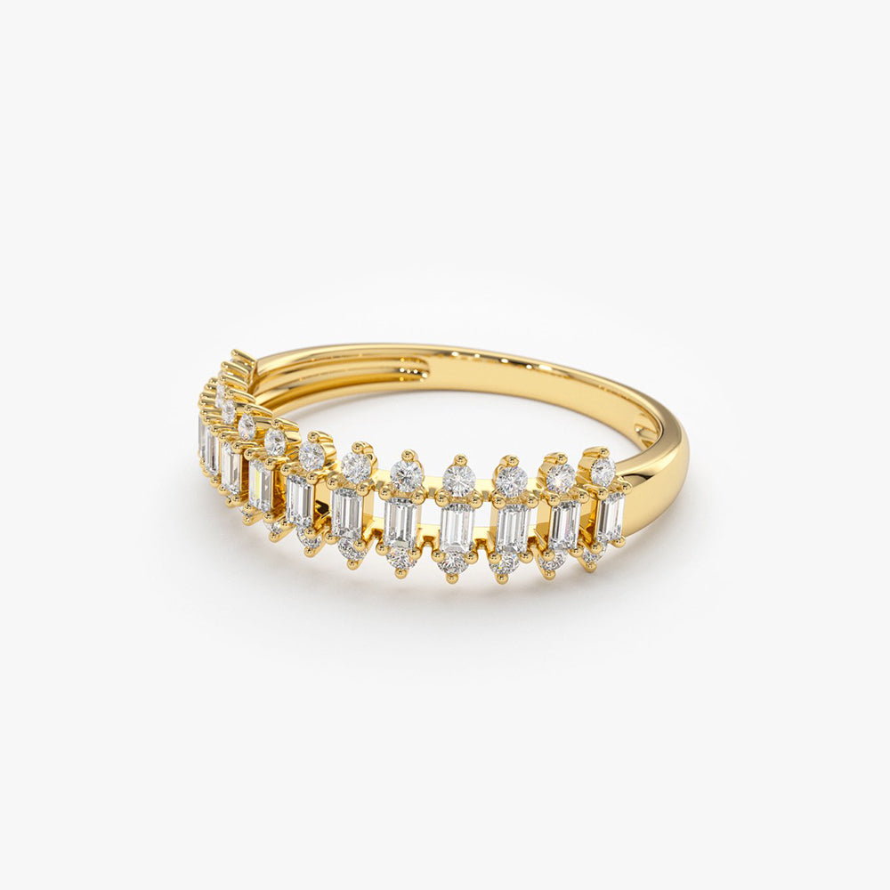 14K Bagguete Diamond Anniversary Ring - GeumJewels
