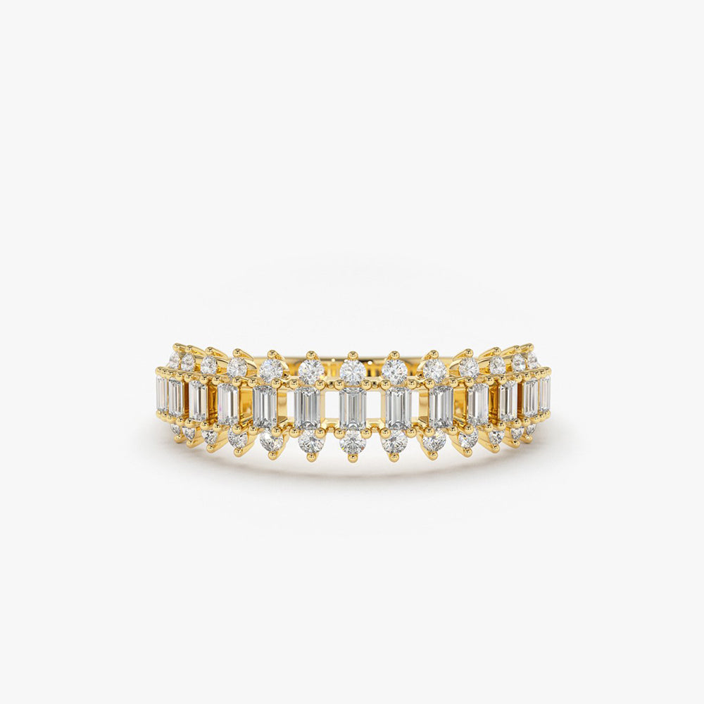 14K Bagguete Diamond Anniversary Ring - GeumJewels