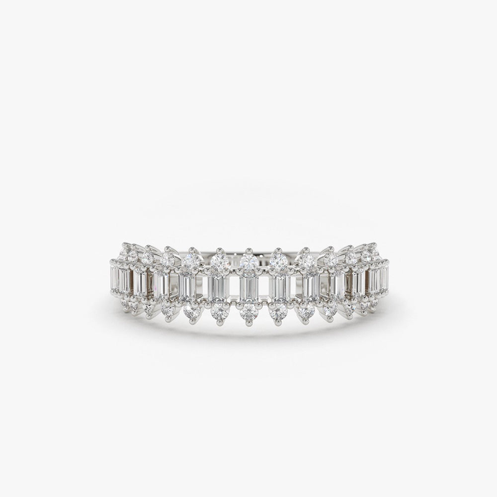 14K Bagguete Diamond Anniversary Ring - GeumJewels