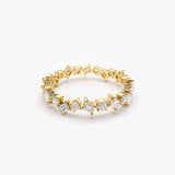 14k Baguette and Round Diamond Full Eternity Ring - GeumJewels