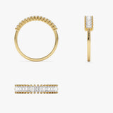 14k Baguette Diamond Wedding Band - GeumJewels