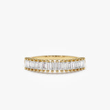 14k Baguette Diamond Wedding Band - GeumJewels