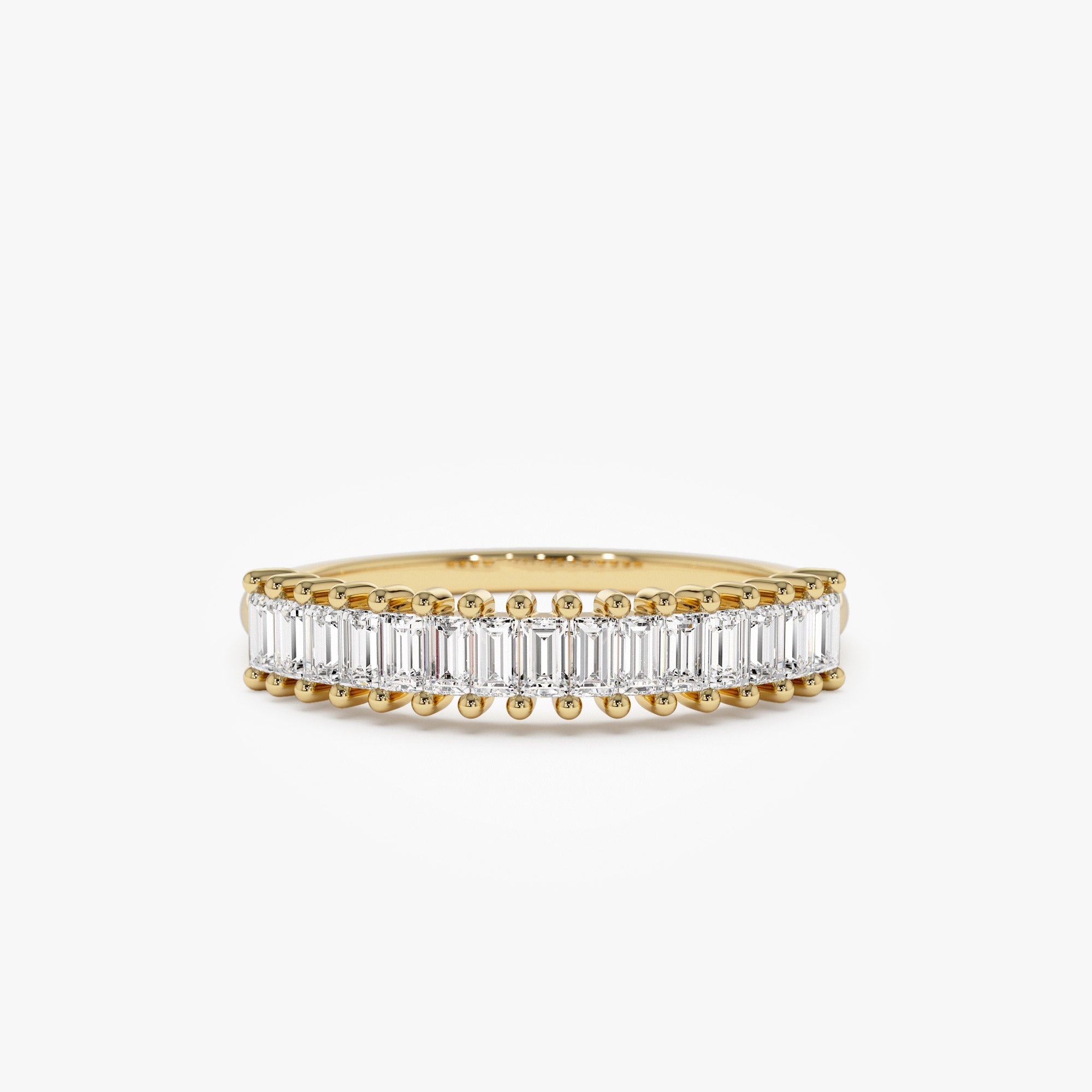 14k Baguette Diamond Wedding Band - GeumJewels