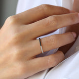 14k Black & White Diamond Micro Pave Eternity Band - GeumJewels