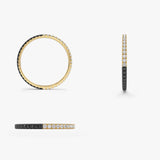 14k Black & White Diamond Micro Pave Eternity Band - GeumJewels