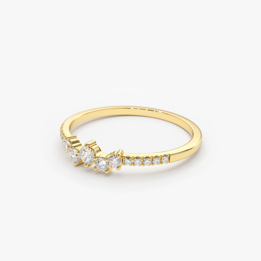 14k Bridal Diamond Cluster Ring - GeumJewels