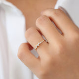 14k Bridal Diamond Cluster Ring - GeumJewels
