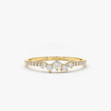 14k Bridal Diamond Cluster Ring - GeumJewels