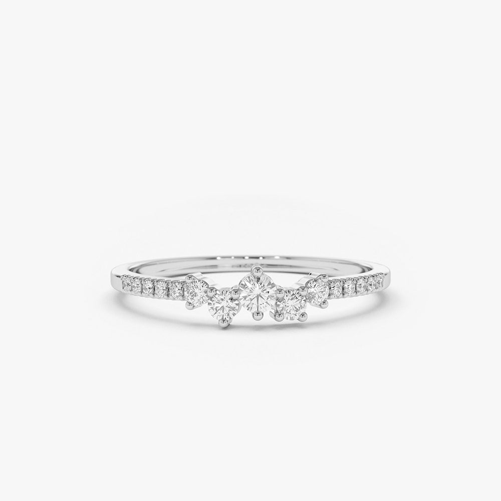 14k Bridal Diamond Cluster Ring - GeumJewels