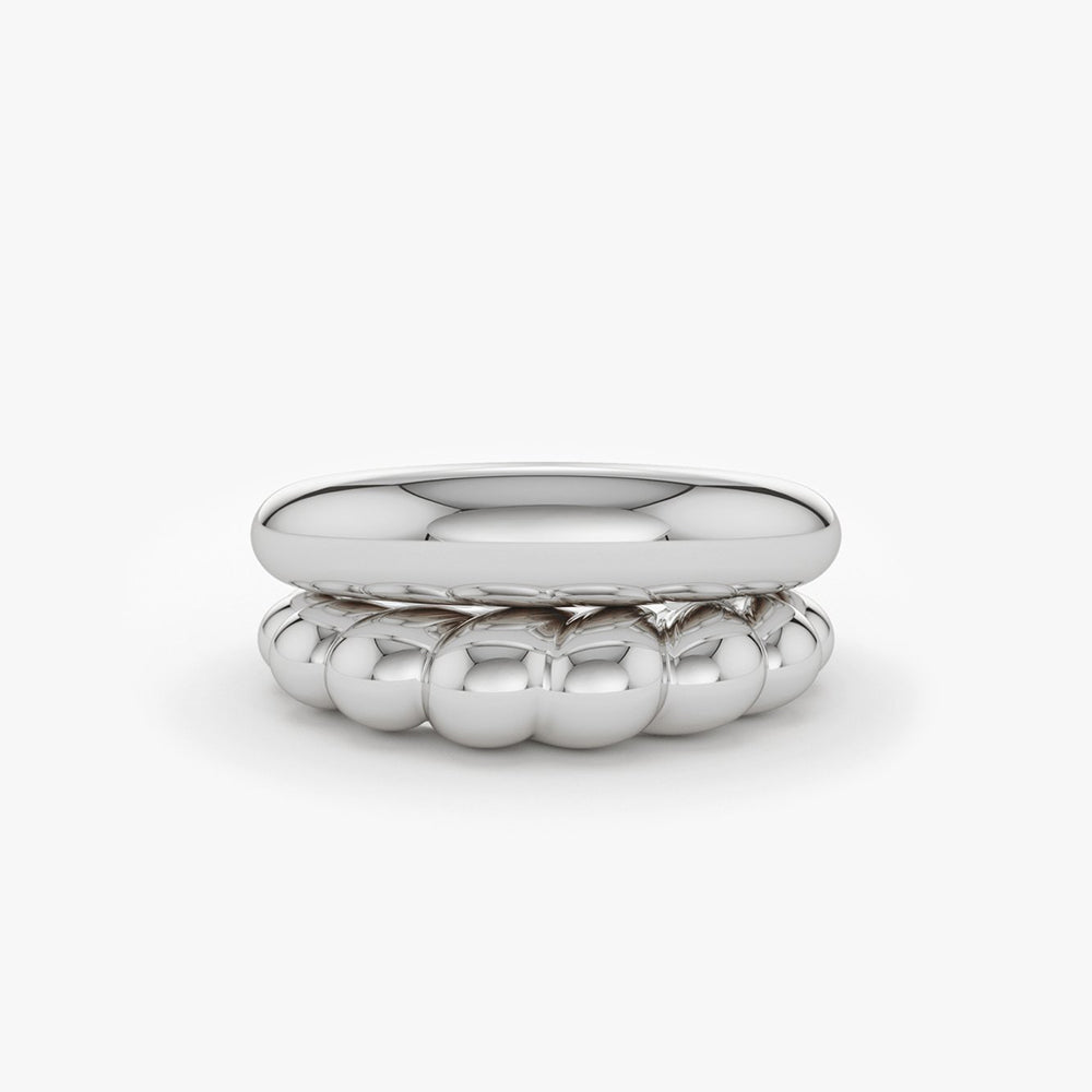 14k Bubble Ring Set - GeumJewels