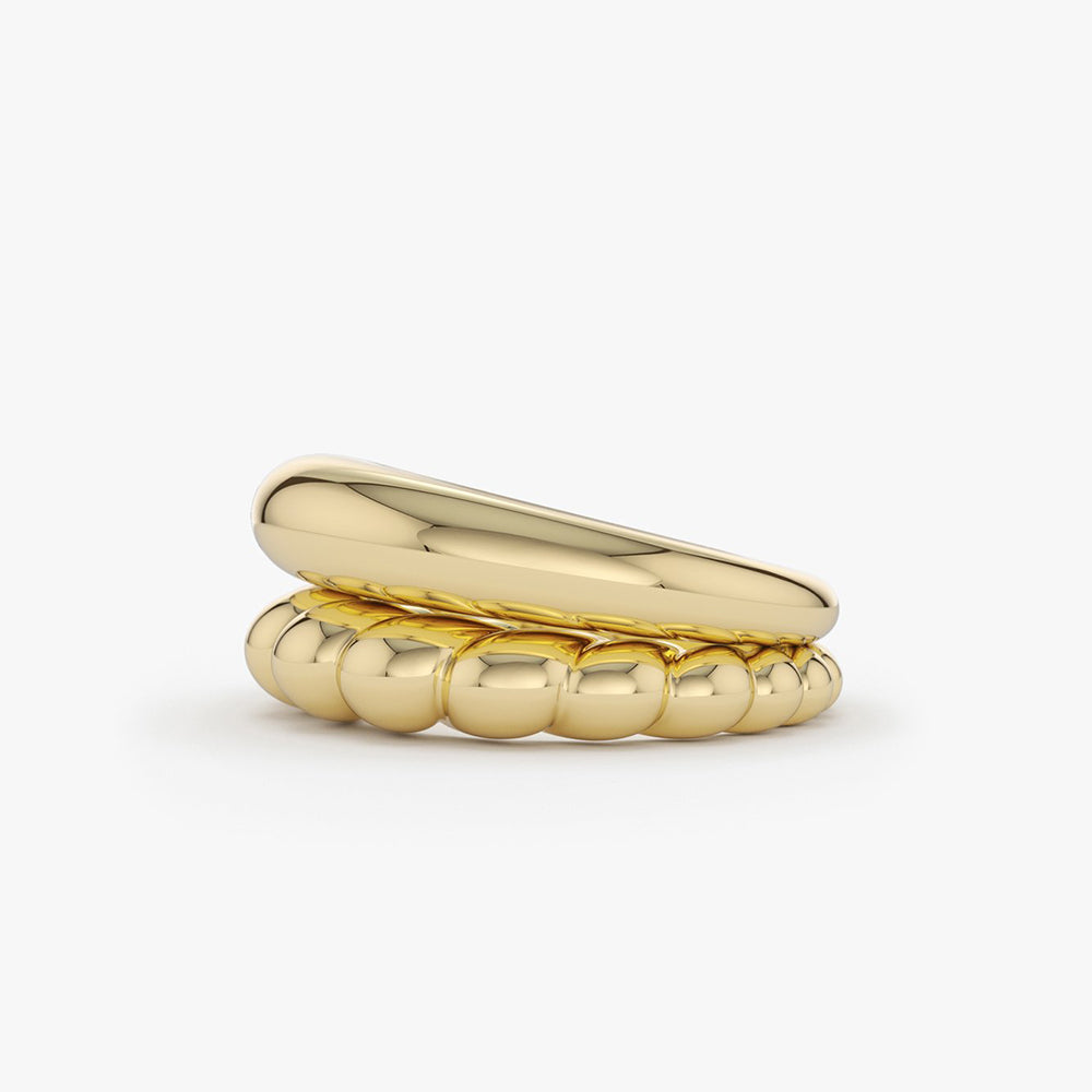 14k Bubble Ring Set - GeumJewels