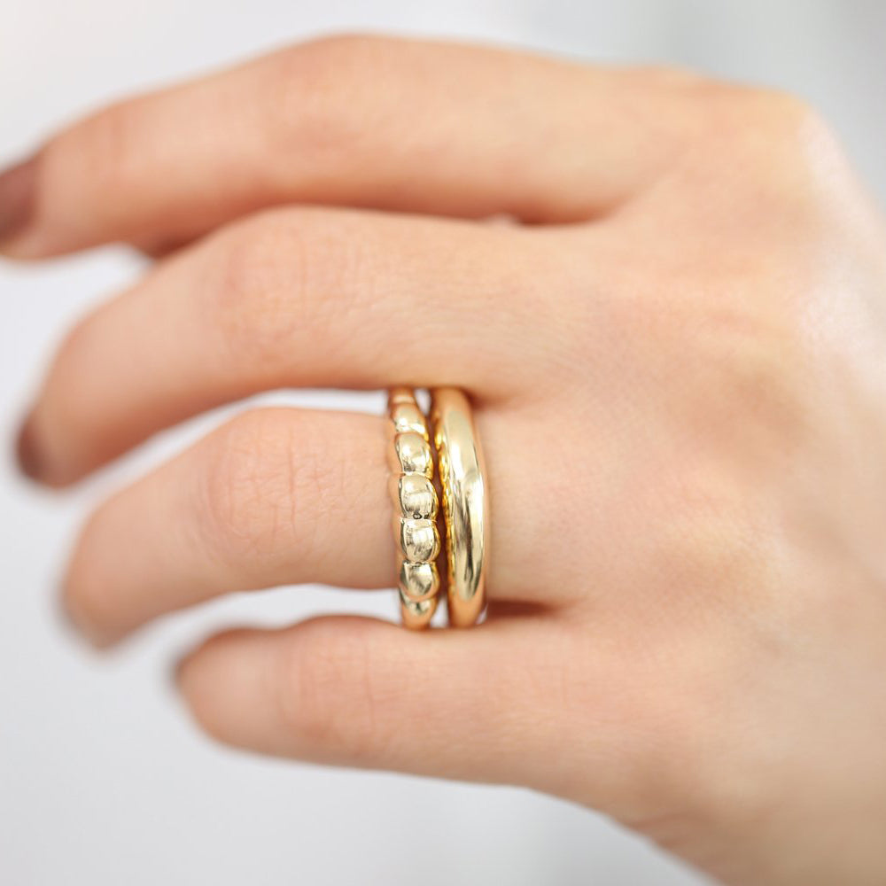 14k Bubble Ring Set - GeumJewels
