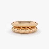 14k Bubble Ring Set - GeumJewels