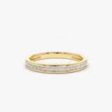 14k Channel Setting Princess Cut Half Eternity Diamond Ring - GeumJewels