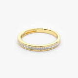 14k Channel Setting Princess Cut Half Eternity Diamond Ring - GeumJewels