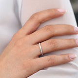 14k Channel Setting Princess Cut Half Eternity Diamond Ring - GeumJewels