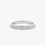 14k Channel Setting Princess Cut Half Eternity Diamond Ring - GeumJewels