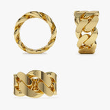 14k Chunky Cuban Curb Chain Link Ring - GeumJewels