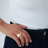 14k Chunky Gold Dome Graduating Statement Ring - GeumJewels