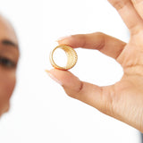 14k Chunky Gold Dome Graduating Statement Ring - GeumJewels