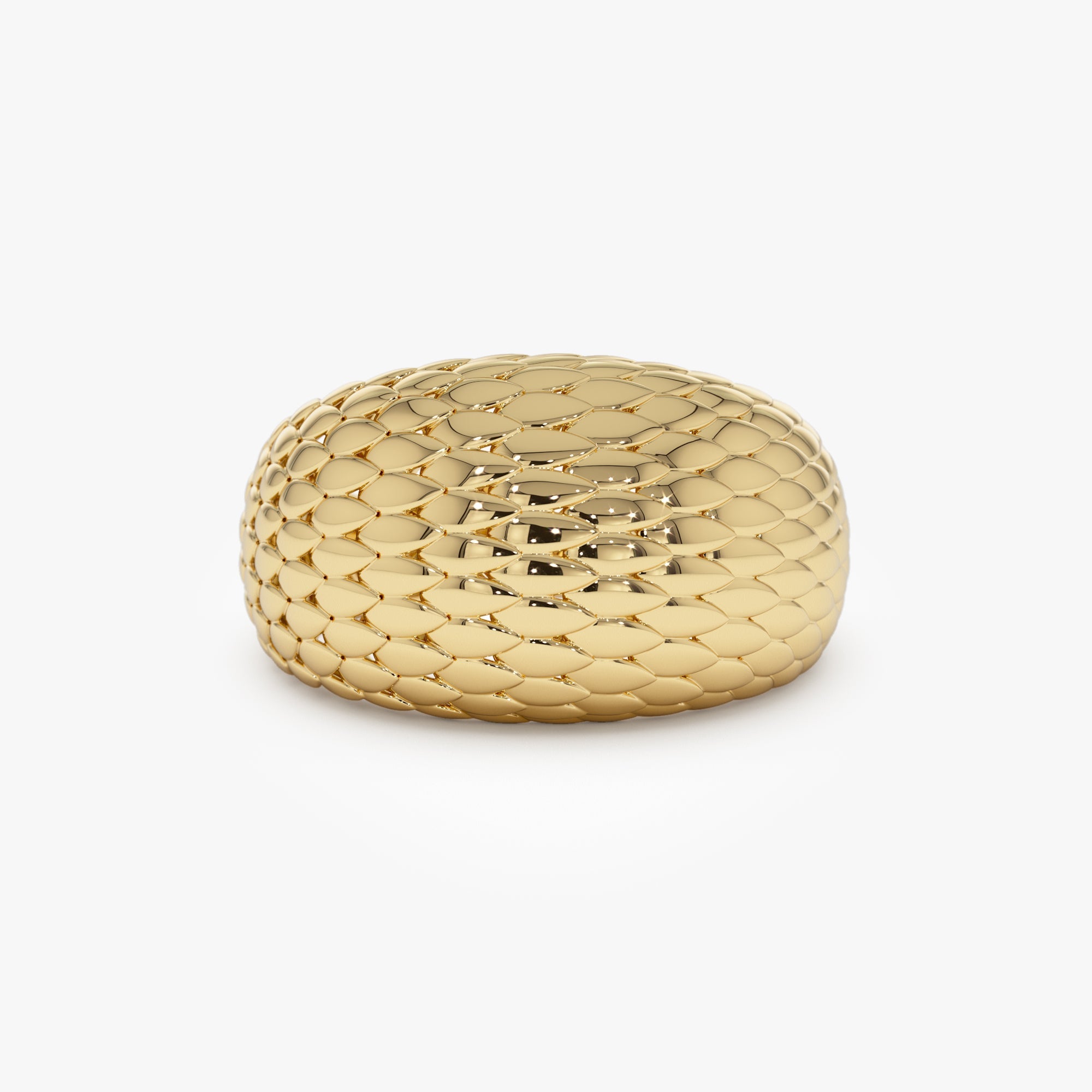 14K Chunky Snake Skin Texture Ring - GeumJewels