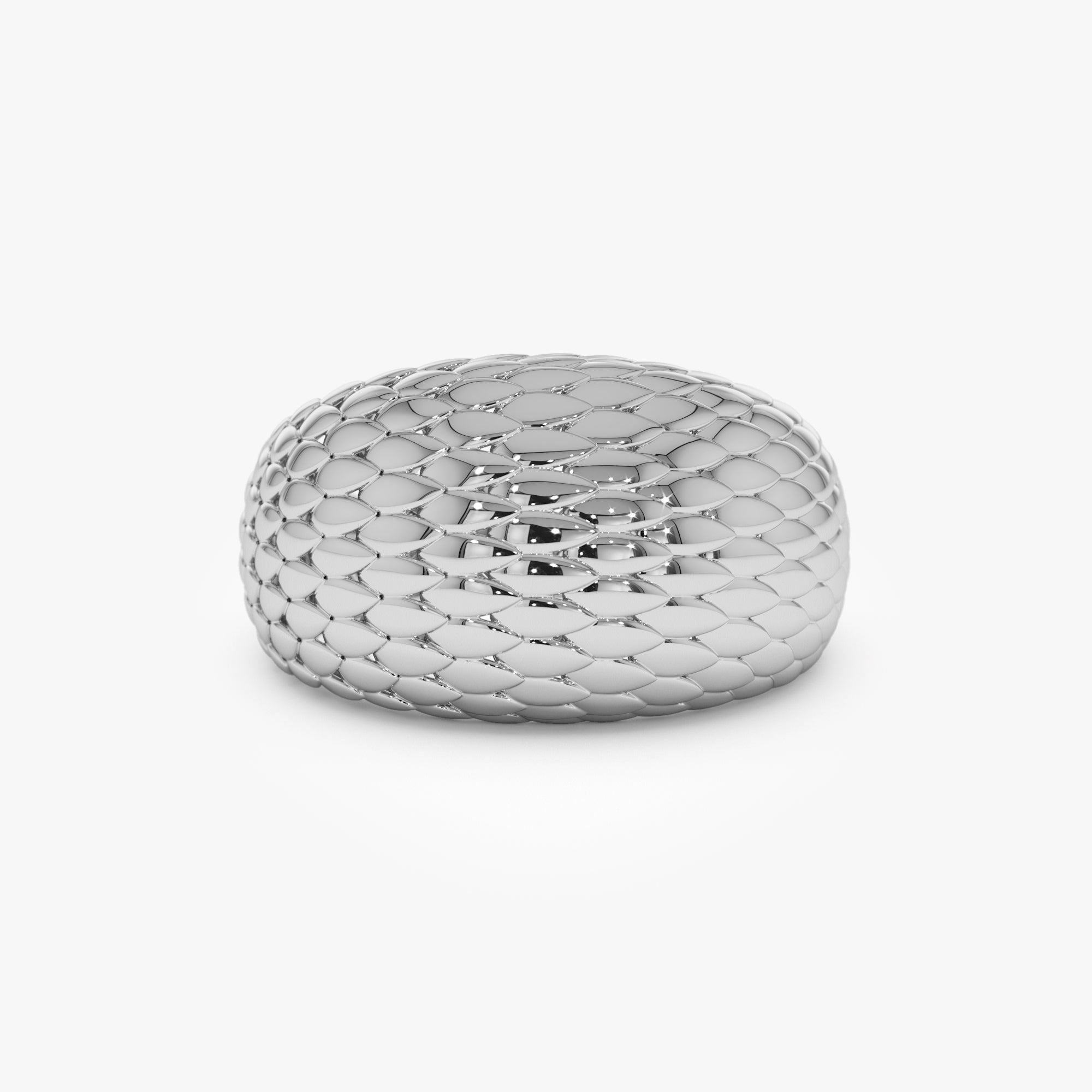 14K Chunky Snake Skin Texture Ring - GeumJewels