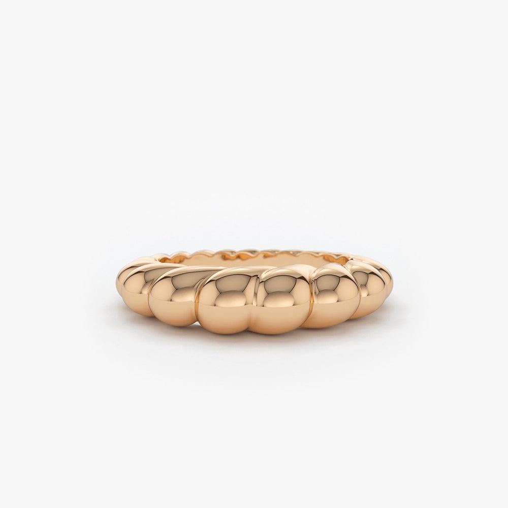 14k Chunky Twisted Dome Ring - GeumJewels