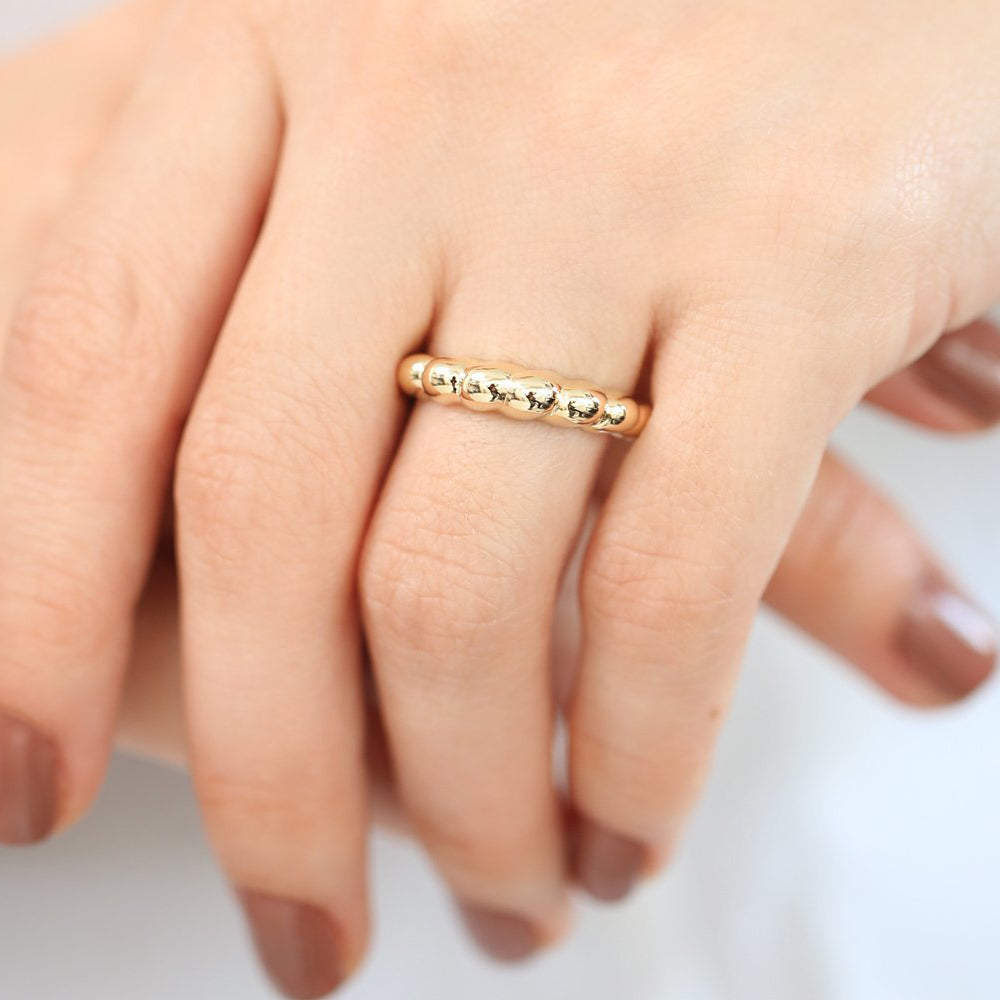 14k Chunky Twisted Dome Ring - GeumJewels