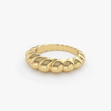 14k Chunky Twisted Dome Ring - GeumJewels
