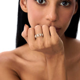 14K Circle Cluster Diamond Band Ring - GeumJewels