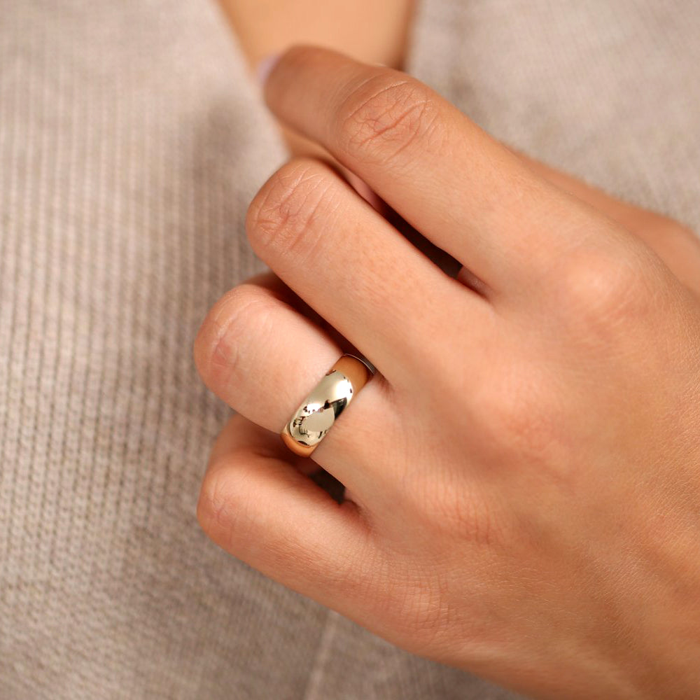 14k Classic 6MM Dome Wedding Ring - GeumJewels
