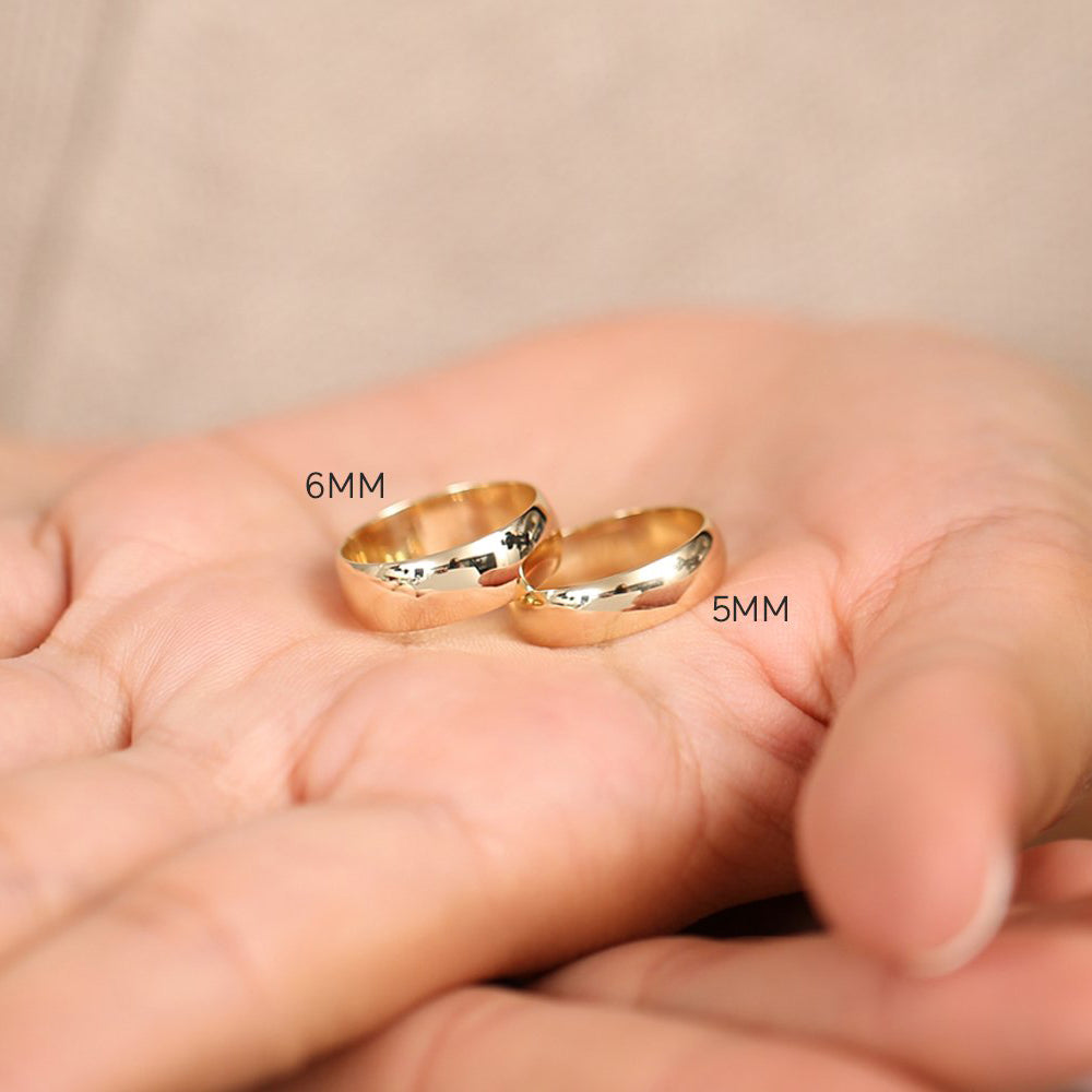 14k Classic 6MM Dome Wedding Ring - GeumJewels