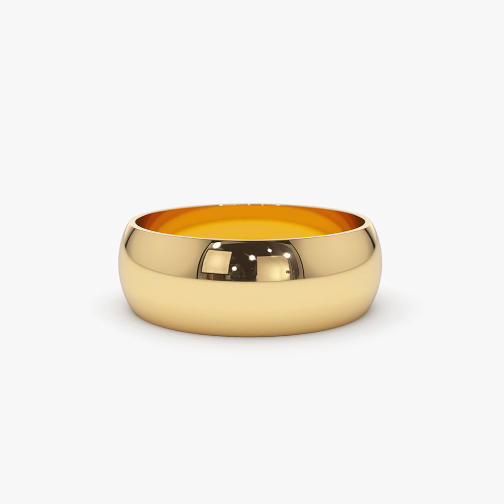 14k Classic 6MM Dome Wedding Ring - GeumJewels