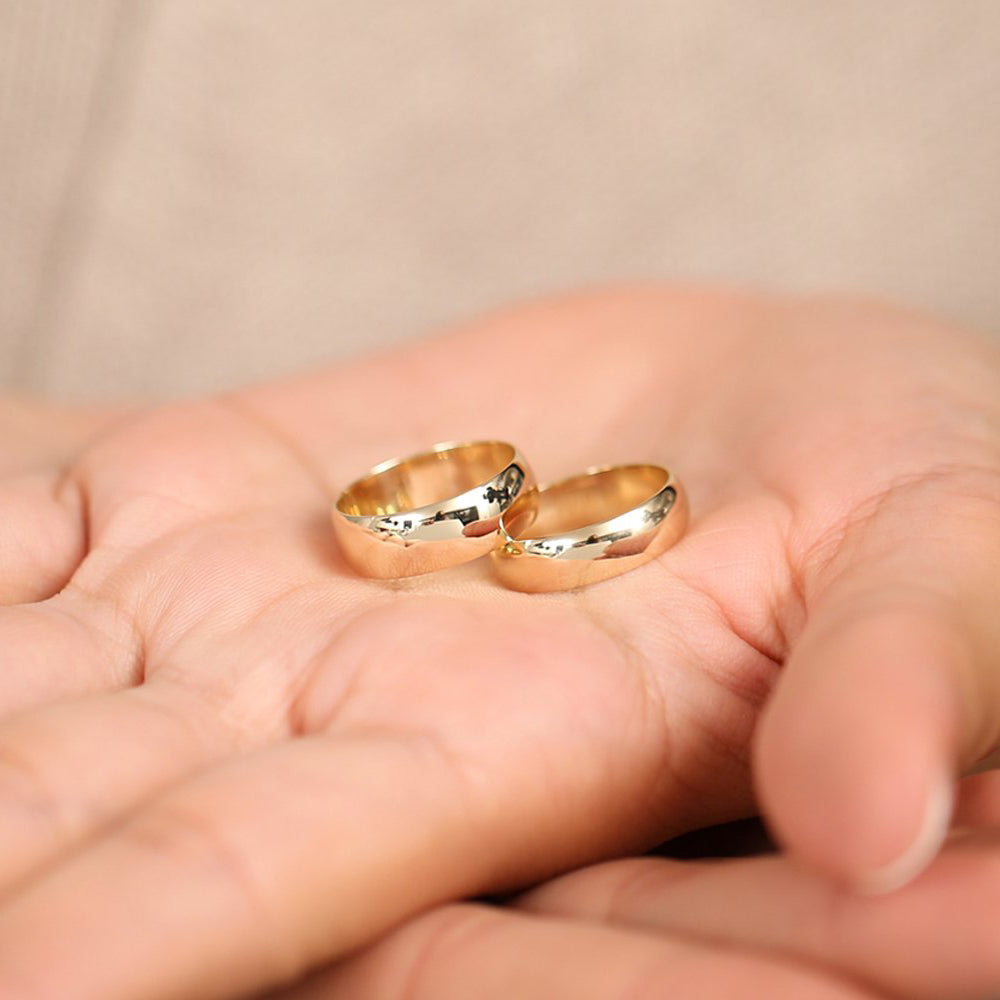 14k Classic 6MM Dome Wedding Ring - GeumJewels