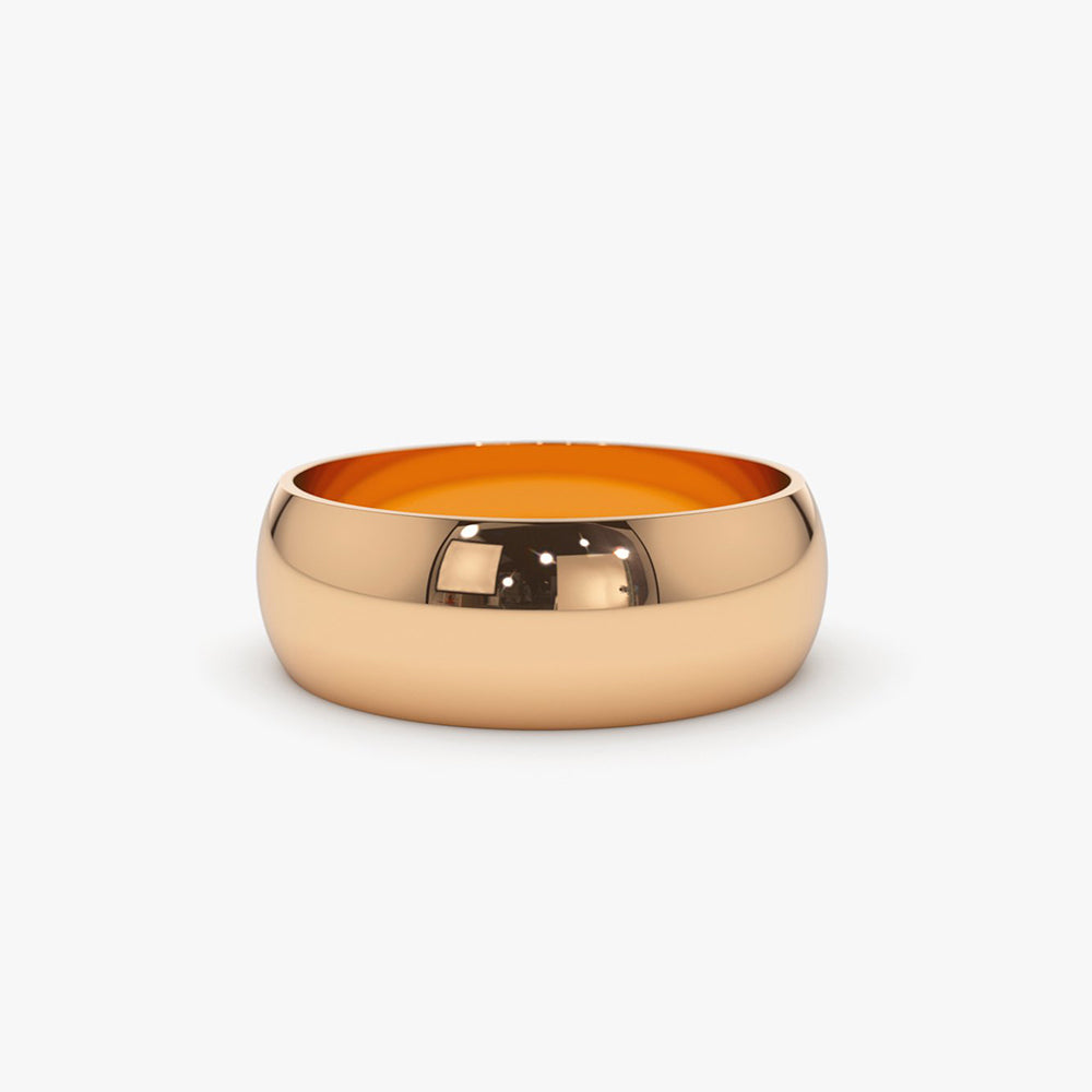 14k Classic 6MM Dome Wedding Ring - GeumJewels
